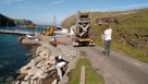 Widening and rRe-enforcing the road up from the pier